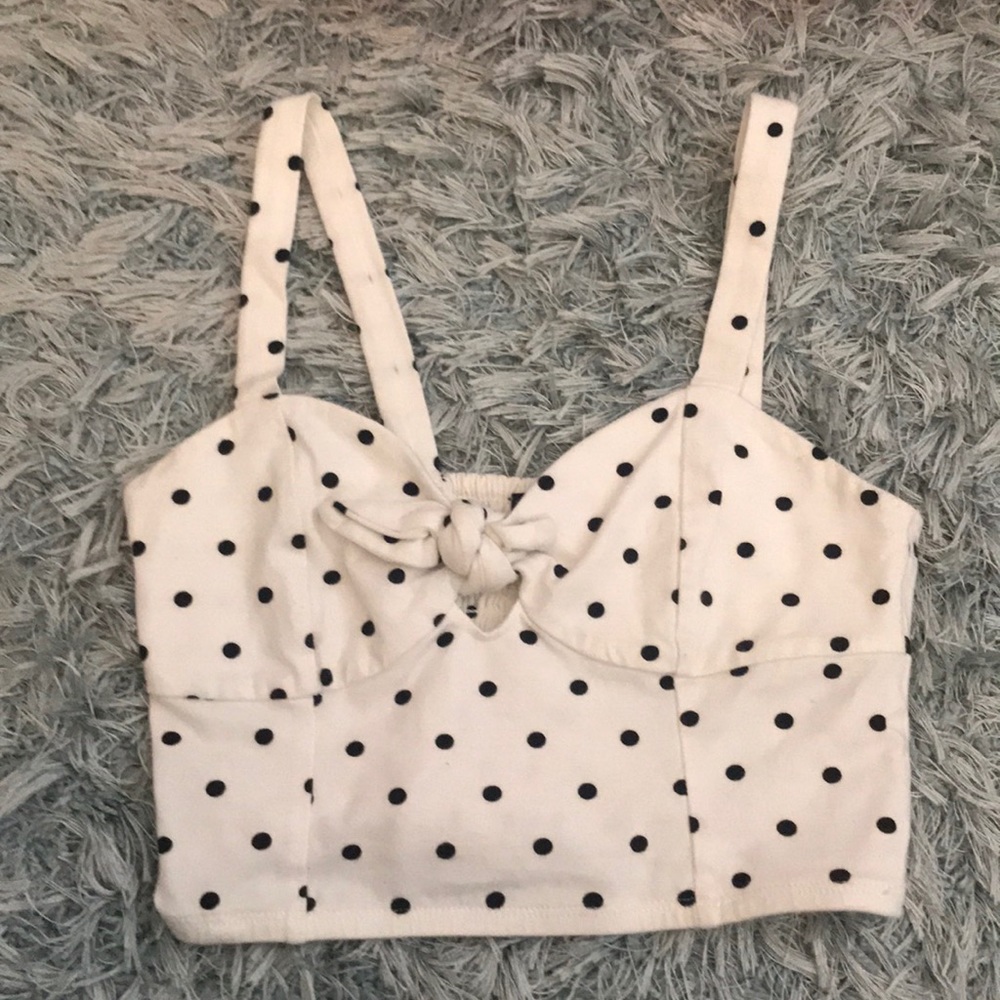Polkadot white crop top